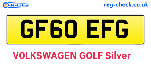 GF60EFG are the vehicle registration plates.