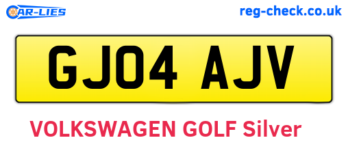 GJ04AJV are the vehicle registration plates.