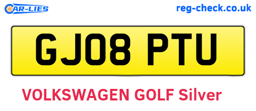 GJ08PTU are the vehicle registration plates.