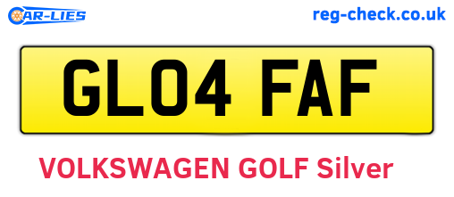 GL04FAF are the vehicle registration plates.