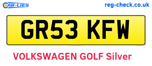 GR53KFW are the vehicle registration plates.