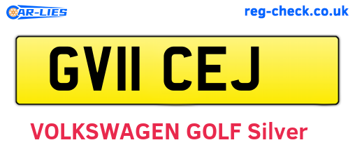 GV11CEJ are the vehicle registration plates.