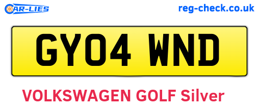 GY04WND are the vehicle registration plates.