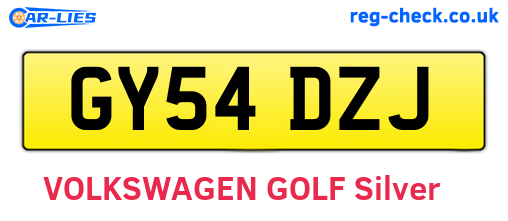 GY54DZJ are the vehicle registration plates.