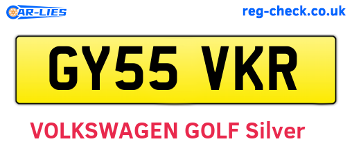GY55VKR are the vehicle registration plates.