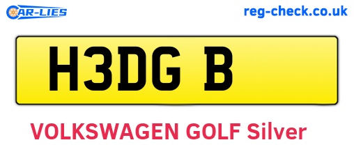 H3DGB are the vehicle registration plates.