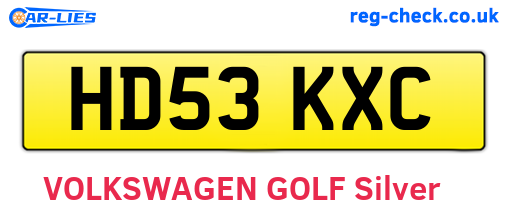HD53KXC are the vehicle registration plates.