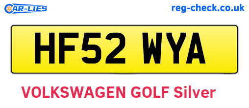 HF52WYA are the vehicle registration plates.
