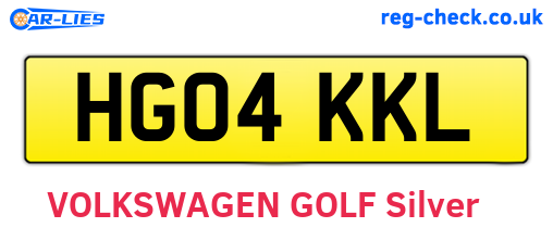 HG04KKL are the vehicle registration plates.