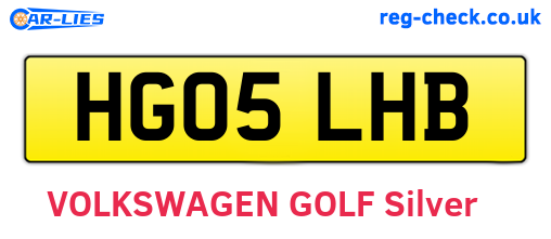 HG05LHB are the vehicle registration plates.