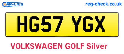 HG57YGX are the vehicle registration plates.