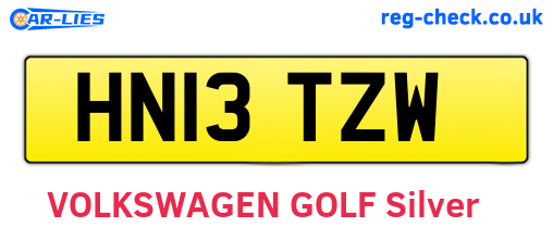HN13TZW are the vehicle registration plates.