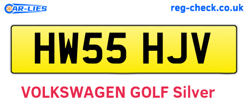 HW55HJV are the vehicle registration plates.