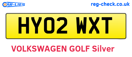 HY02WXT are the vehicle registration plates.