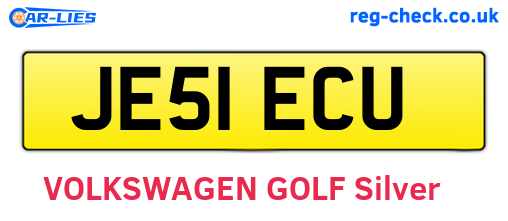 JE51ECU are the vehicle registration plates.