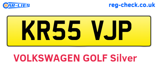 KR55VJP are the vehicle registration plates.