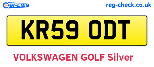 KR59ODT are the vehicle registration plates.