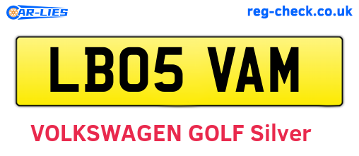 LB05VAM are the vehicle registration plates.