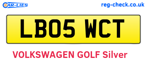 LB05WCT are the vehicle registration plates.