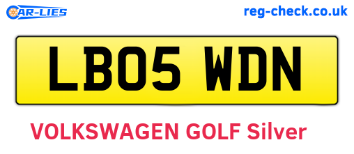 LB05WDN are the vehicle registration plates.