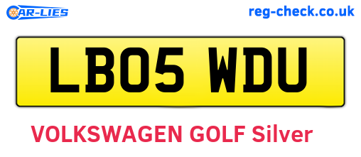LB05WDU are the vehicle registration plates.
