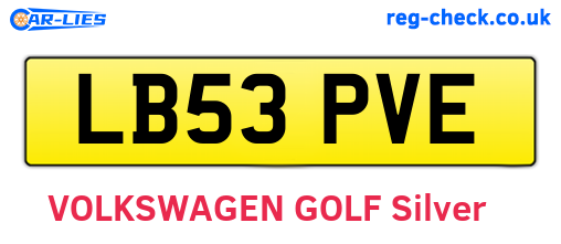 LB53PVE are the vehicle registration plates.