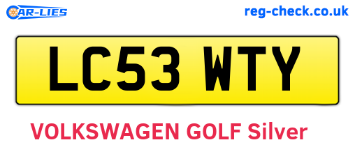 LC53WTY are the vehicle registration plates.