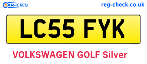 LC55FYK are the vehicle registration plates.