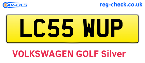 LC55WUP are the vehicle registration plates.