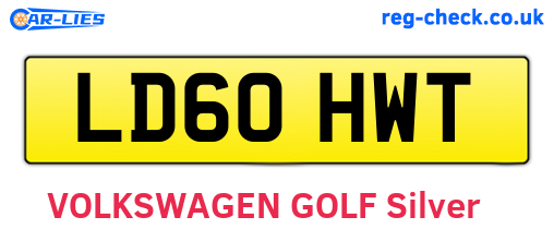 LD60HWT are the vehicle registration plates.