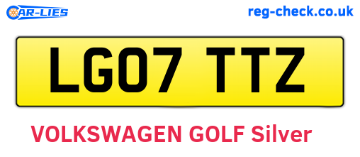 LG07TTZ are the vehicle registration plates.