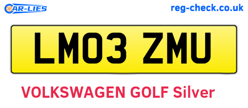 LM03ZMU are the vehicle registration plates.