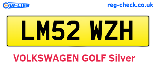 LM52WZH are the vehicle registration plates.