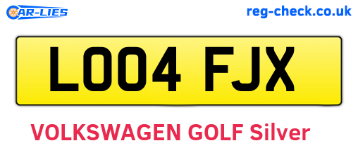 LO04FJX are the vehicle registration plates.