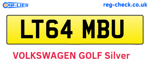 LT64MBU are the vehicle registration plates.