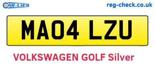 MA04LZU are the vehicle registration plates.