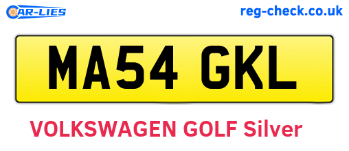 MA54GKL are the vehicle registration plates.