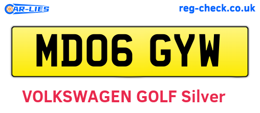 MD06GYW are the vehicle registration plates.