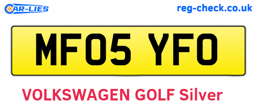MF05YFO are the vehicle registration plates.