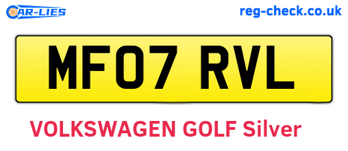 MF07RVL are the vehicle registration plates.