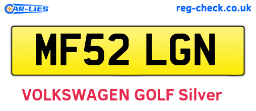 MF52LGN are the vehicle registration plates.