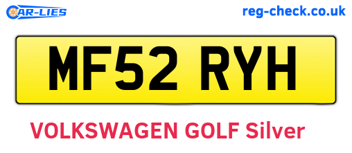 MF52RYH are the vehicle registration plates.