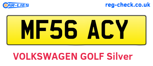 MF56ACY are the vehicle registration plates.