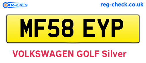 MF58EYP are the vehicle registration plates.