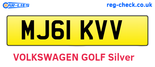 MJ61KVV are the vehicle registration plates.