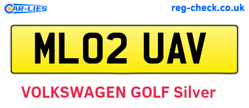 ML02UAV are the vehicle registration plates.