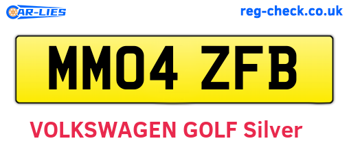 MM04ZFB are the vehicle registration plates.
