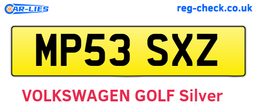 MP53SXZ are the vehicle registration plates.