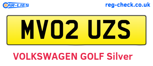 MV02UZS are the vehicle registration plates.
