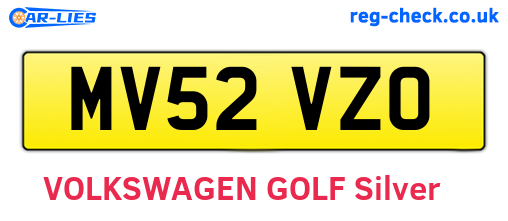 MV52VZO are the vehicle registration plates.